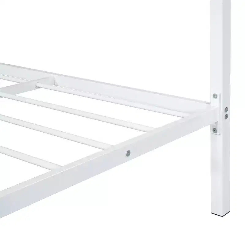 Bellemave Full Bed for Kids, Metal Full Bed with Drawer for Boys, girs, Full Bed Frame with House-Shaped Headboard, Full Size House Bed, White