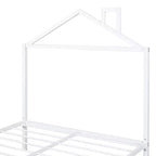 Bellemave Full Bed for Kids, Metal Full Bed with Drawer for Boys, girs, Full Bed Frame with House-Shaped Headboard, Full Size House Bed, White