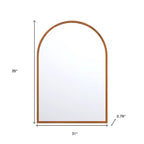 HomeRoots Set of Two Walnut Arch Wood Framed Bathroom Vanity Mirrors