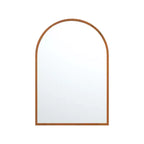 HomeRoots Set of Two Walnut Arch Wood Framed Bathroom Vanity Mirrors