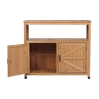 Okak Storage Cabinet with Potting Bench, Kitchen Cabinet with 2 Doors and 2 Shelves, Short Cabinet for Living Room, Dining Room, Kitchen