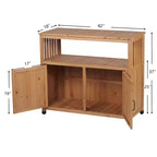 Okak Storage Cabinet with Potting Bench, Kitchen Cabinet with 2 Doors and 2 Shelves, Short Cabinet for Living Room, Dining Room, Kitchen