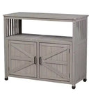 Okak Storage Cabinet with Potting Bench, Kitchen Cabinet with 2 Doors and 2 Shelves, Short Cabinet for Living Room, Dining Room, Kitchen