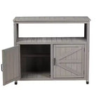Okak Storage Cabinet with Potting Bench, Kitchen Cabinet with 2 Doors and 2 Shelves, Short Cabinet for Living Room, Dining Room, Kitchen