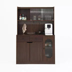 Okak Wooden Sideboard Cabinet, Bufft Cabinet with 4 Doors and 2 Drawers, Storage Cabinet for Living Room, Dining Room, Kitchen
