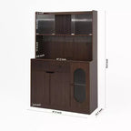 Okak Wooden Sideboard Cabinet, Bufft Cabinet with 4 Doors and 2 Drawers, Storage Cabinet for Living Room, Dining Room, Kitchen