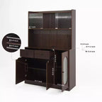 Okak Wooden Sideboard Cabinet, Bufft Cabinet with 4 Doors and 2 Drawers, Storage Cabinet for Living Room, Dining Room, Kitchen
