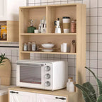 Okak Wooden Sideboard Cabinet, Bufft Cabinet with 4 Doors and 2 Drawers, Storage Cabinet for Living Room, Dining Room, Kitchen