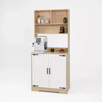 Okak Wooden Sideboard Cabinet, Bufft Cabinet with 4 Doors and 2 Drawers, Storage Cabinet for Living Room, Dining Room, Kitchen