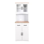 Okak Wooden Sideboard Cabinet, Bufft Cabinet with 4 Doors and 2 Drawers, Storage Cabinet for Living Room, Dining Room, Kitchen