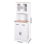 Okak Wooden Sideboard Cabinet, Bufft Cabinet with 4 Doors and 2 Drawers, Storage Cabinet for Living Room, Dining Room, Kitchen