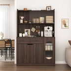 Okak Wooden Sideboard Cabinet, Bufft Cabinet with 4 Doors and 2 Drawers, Storage Cabinet for Living Room, Dining Room, Kitchen