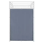 Loft Bed with Wardrobe Under The Bed and Curtain, Metal Bed Frame with Desk Shelves Power Outlet and LED Light