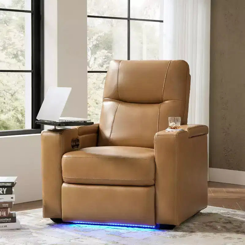 Flora Genuine Leather Recliner|HULALA HOME