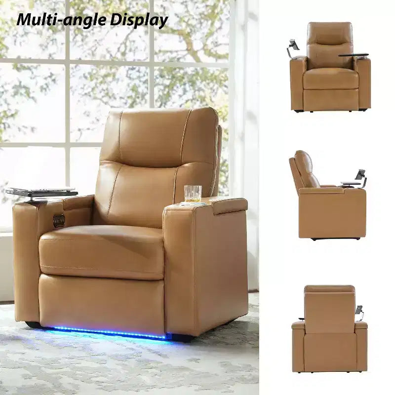 Flora Genuine Leather Recliner|HULALA HOME