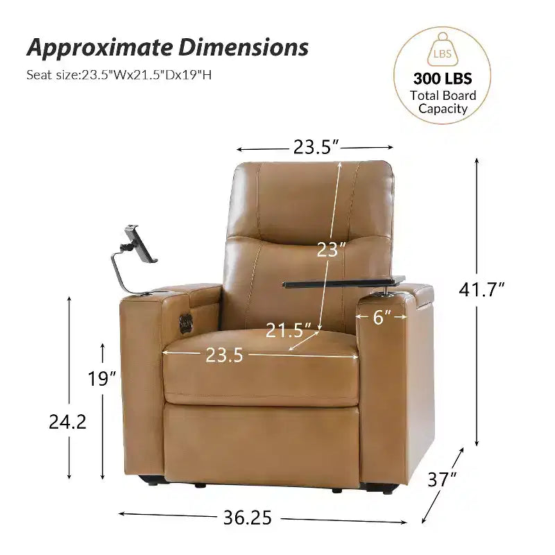 Flora Genuine Leather Recliner|HULALA HOME