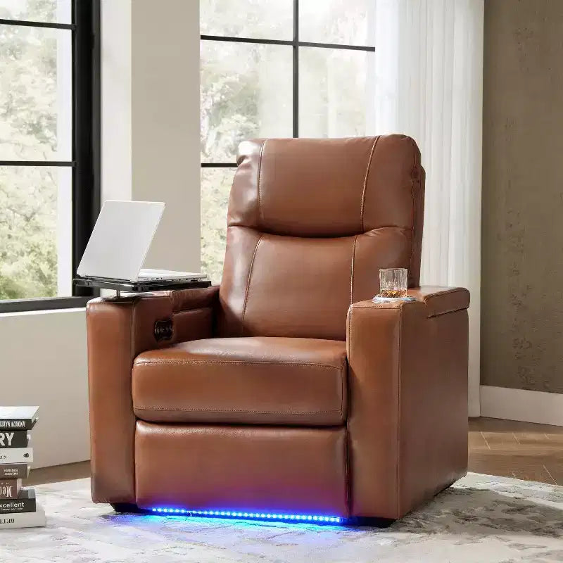 Flora Genuine Leather Recliner|HULALA HOME