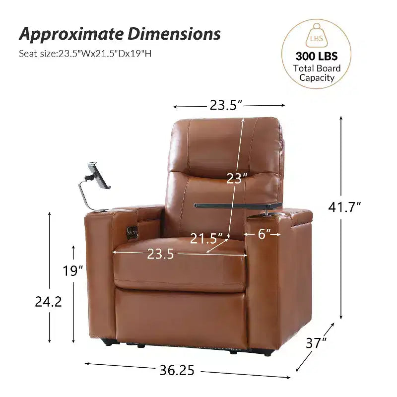 Flora Genuine Leather Recliner|HULALA HOME