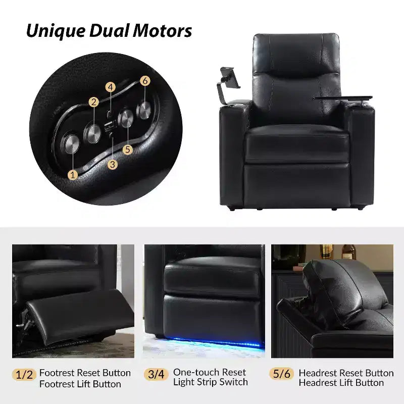 Flora Genuine Leather Recliner|HULALA HOME