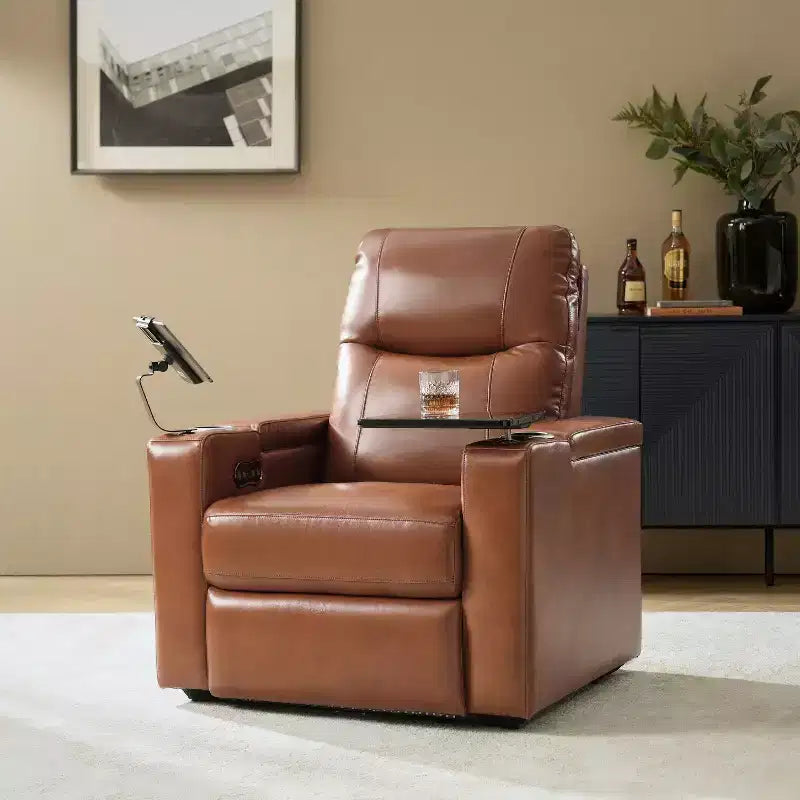 Flora Genuine Leather Recliner|HULALA HOME