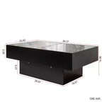GDFStudio Kelsen Modern 39.37 Rectangle Storage Coffee Table with Sliding Tabletop
