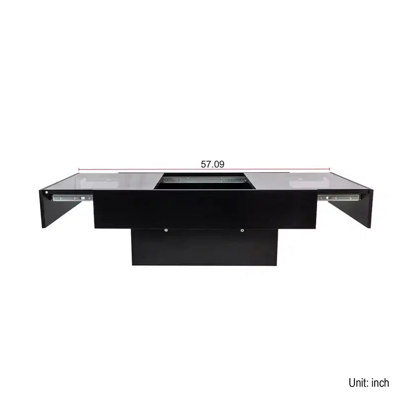 GDFStudio Kelsen Modern 39.37 Rectangle Storage Coffee Table with Sliding Tabletop