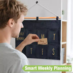 Garnen Wall organizer, Wall Pocket Weekly Planner, Wall Storage Organizer, 8 Pockets Hanging for To-Do List Pocket Chart Daily Schedule Planner, Gray