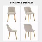 Coolmee Dining Chairs Set of 2, Upholstered Kitchen Chairs with Ergonomic Back Support, 300lbs Capacity Dining Chairs with Oak Legs for Dining Room