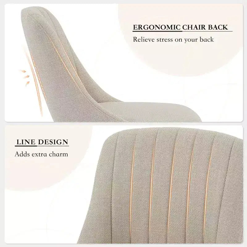 Coolmee Dining Chairs Set of 2, Upholstered Kitchen Chairs with Ergonomic Back Support, 300lbs Capacity Dining Chairs with Oak Legs for Dining Room