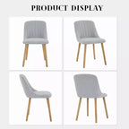 Coolmee Dining Chairs Set of 2, Upholstered Kitchen Chairs with Ergonomic Back Support, 300lbs Capacity Dining Chairs with Oak Legs for Dining Room