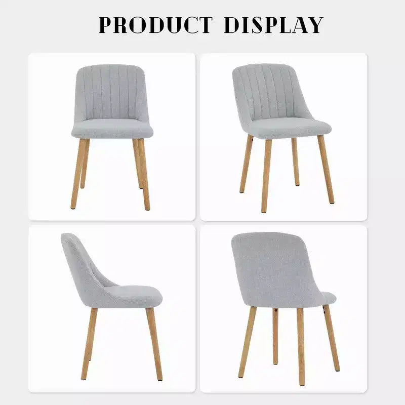Coolmee Dining Chairs Set of 2, Upholstered Kitchen Chairs with Ergonomic Back Support, 300lbs Capacity Dining Chairs with Oak Legs for Dining Room