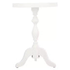 Lavish Home Round Pedestal Side Table, White