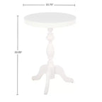 Lavish Home Round Pedestal Side Table, White