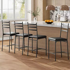 Lot de 2/4 tabourets de bar à hauteur de comptoir avec dossier, coussin épais et rembourrés pour îlot de cuisine, bar de comptoir