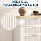 GustoWave 35.4 Tall Dresser for Bedroom,with 4 Fluted Dressers Chest with Clothes Storage Cabinet,Drawer Organizer for Bedroom,Living Room