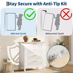 GustoWave 35.4 Tall Dresser for Bedroom,with 4 Fluted Dressers Chest with Clothes Storage Cabinet,Drawer Organizer for Bedroom,Living Room
