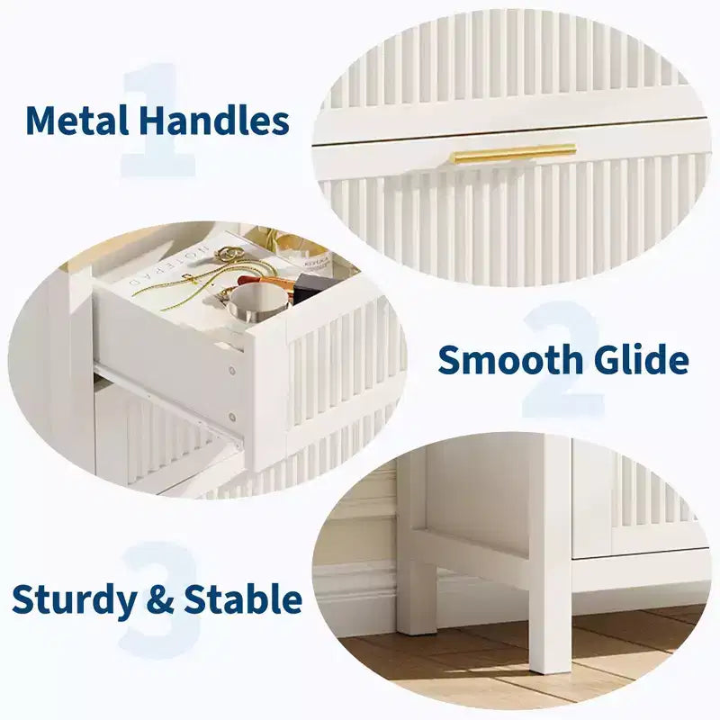 GustoWave 35.4 Tall Dresser for Bedroom,with 4 Fluted Dressers Chest with Clothes Storage Cabinet,Drawer Organizer for Bedroom,Living Room