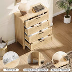 GustoWave 35.4 Tall Dresser for Bedroom,with 4 Fluted Dressers Chest with Clothes Storage Cabinet,Drawer Organizer for Bedroom,Living Room