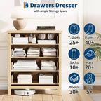 GustoWave 35.4 Tall Dresser for Bedroom,with 4 Fluted Dressers Chest with Clothes Storage Cabinet,Drawer Organizer for Bedroom,Living Room