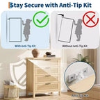 GustoWave 35.4 Tall Dresser for Bedroom,with 4 Fluted Dressers Chest with Clothes Storage Cabinet,Drawer Organizer for Bedroom,Living Room