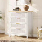 GustoWave 35.4 Tall Dresser for Bedroom,with 4 Fluted Dressers Chest with Clothes Storage Cabinet,Drawer Organizer for Bedroom,Living Room