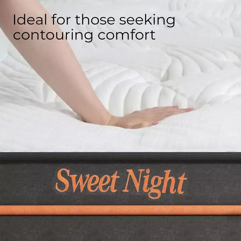 Sweetnight 14-in Medium Queen Hybrid Memory Foam/Coil Blend Mattress in a Box