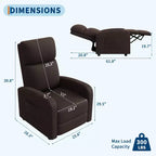 Recliner Chair for Adults, Adjustable Single Sofa, Enhanced with Side Pocket, Tall Back, Wide Arms & Padded Seat, Home Seating for Living Room
