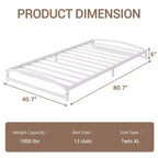 Twin Size Bed Frame,6 Inch Metal Platform Low Bed Frame Twin, Easy AssemblyNo Box Spring Needed, Noise Free