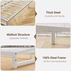 Twin Size Bed Frame,6 Inch Metal Platform Low Bed Frame Twin, Easy AssemblyNo Box Spring Needed, Noise Free