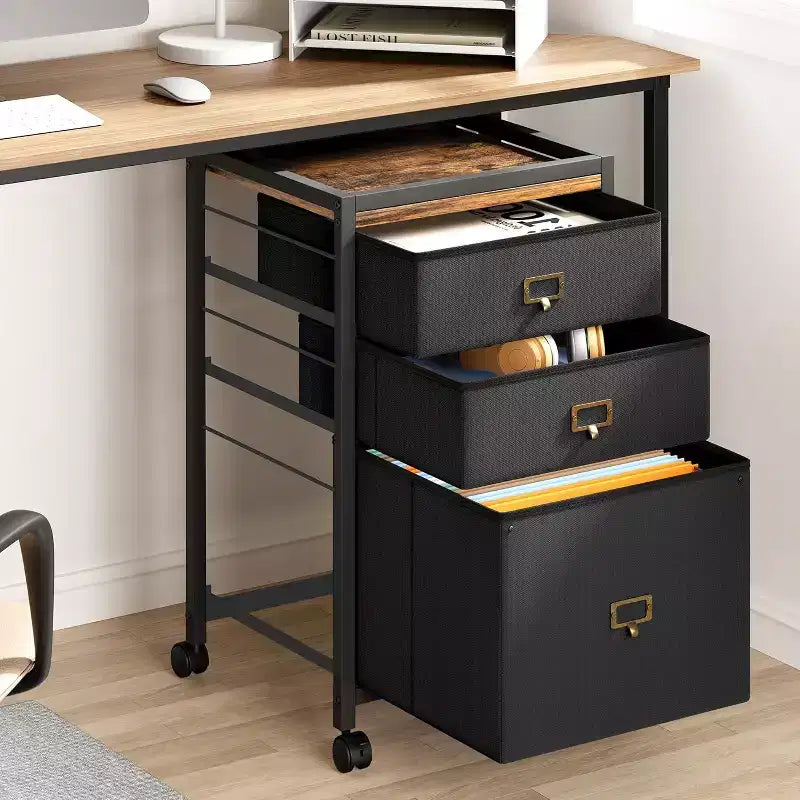 COZONY Mobile File Cabinet Collection, Rolling Storage Organizer with Fabric Drawers, Under Desk Filing Cabinet for Home Office