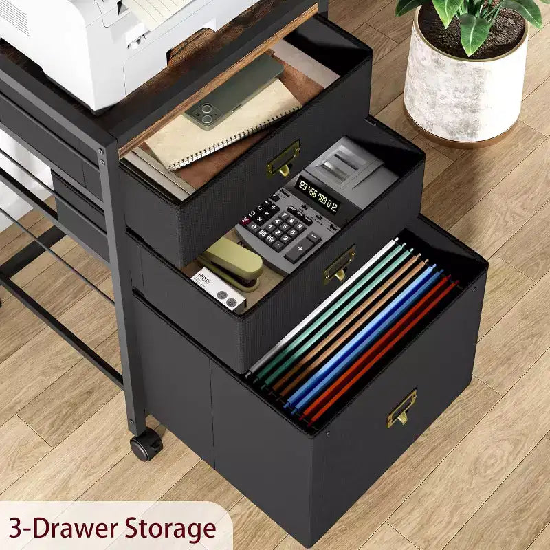 COZONY Mobile File Cabinet Collection, Rolling Storage Organizer with Fabric Drawers, Under Desk Filing Cabinet for Home Office