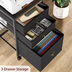 COZONY Mobile File Cabinet Collection, Rolling Storage Organizer with Fabric Drawers, Under Desk Filing Cabinet for Home Office