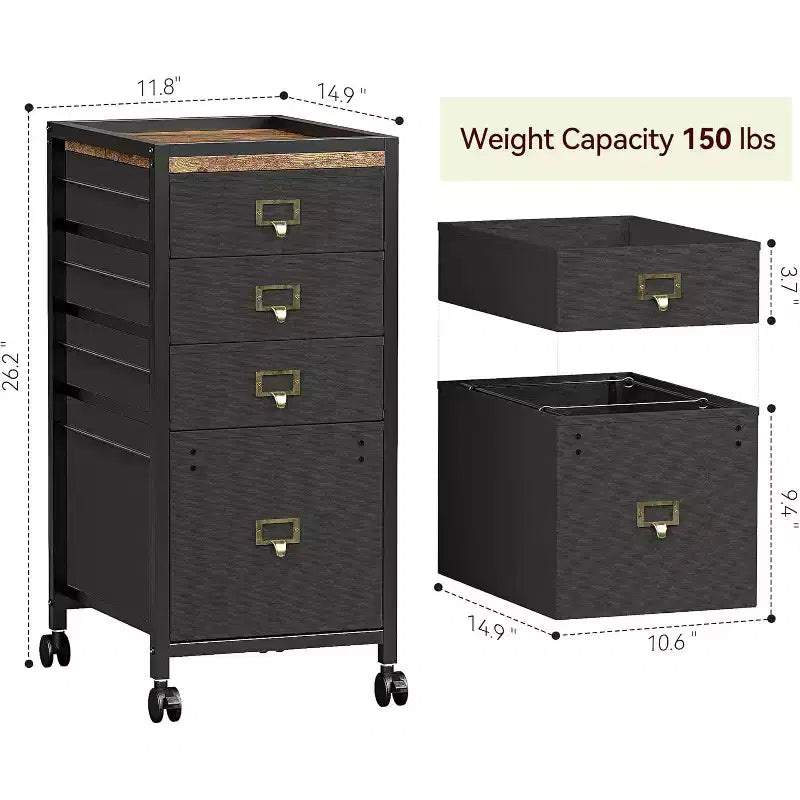 COZONY Mobile File Cabinet Collection, Rolling Storage Organizer with Fabric Drawers, Under Desk Filing Cabinet for Home Office