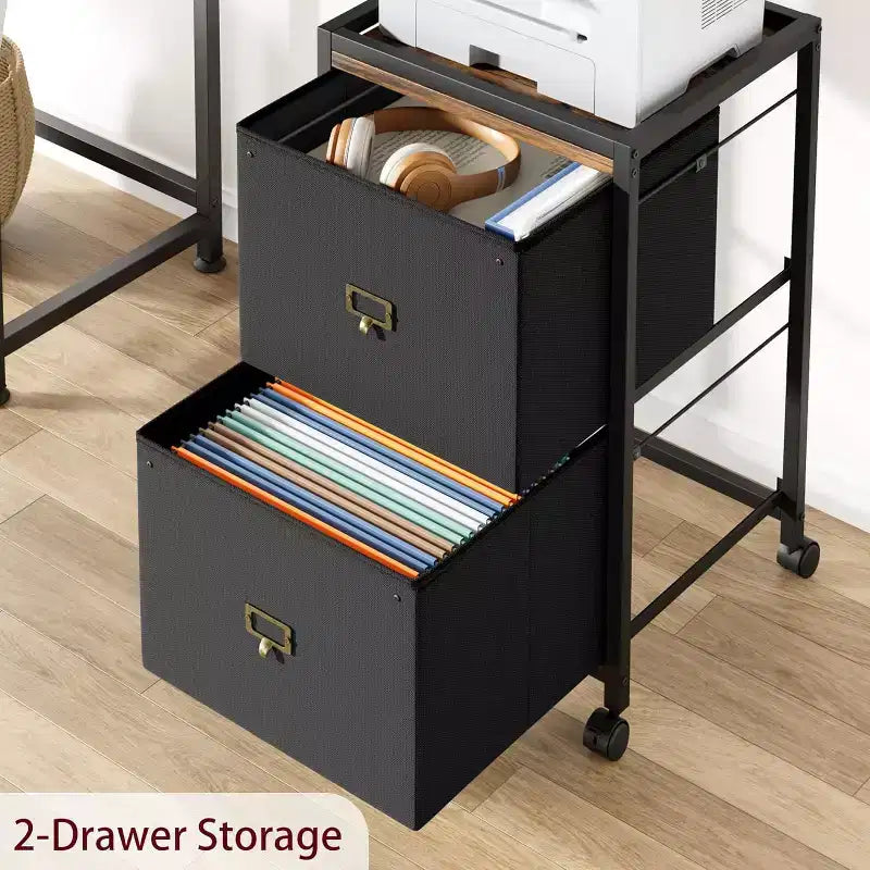 COZONY Mobile File Cabinet Collection, Rolling Storage Organizer with Fabric Drawers, Under Desk Filing Cabinet for Home Office